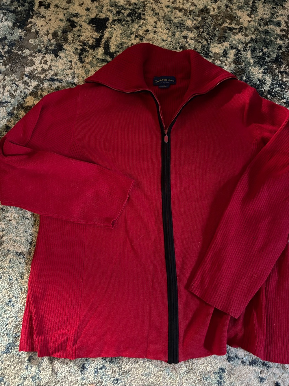 Charter Club Red Lightweight Full-Zip Shirt Jacket